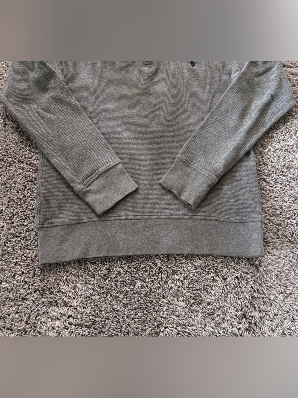 Polo Ralph Lauren Preppy Thermal Quarter Zip Gray Youth Kids Size M 10/12 - Picture 3 of 12